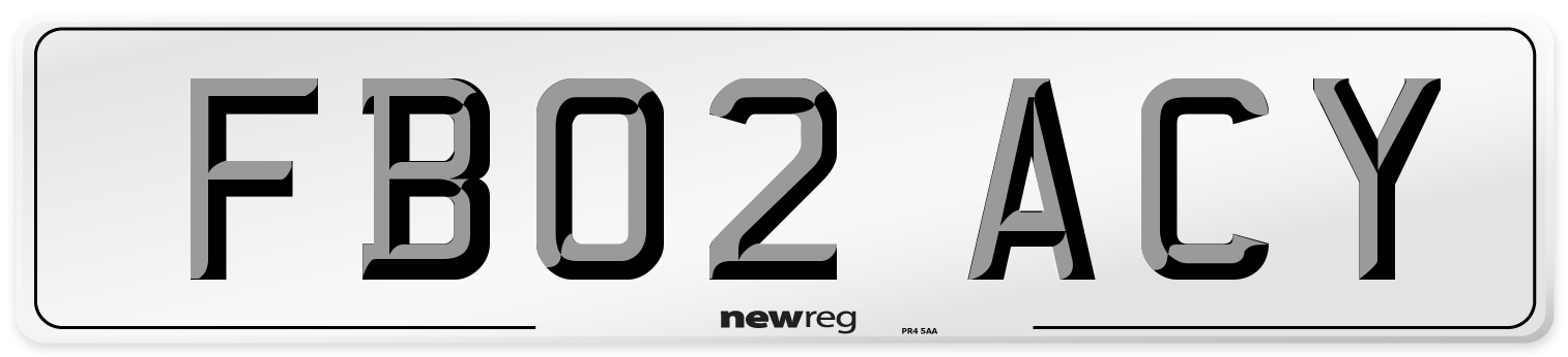 FB02 ACY Number Plate from New Reg